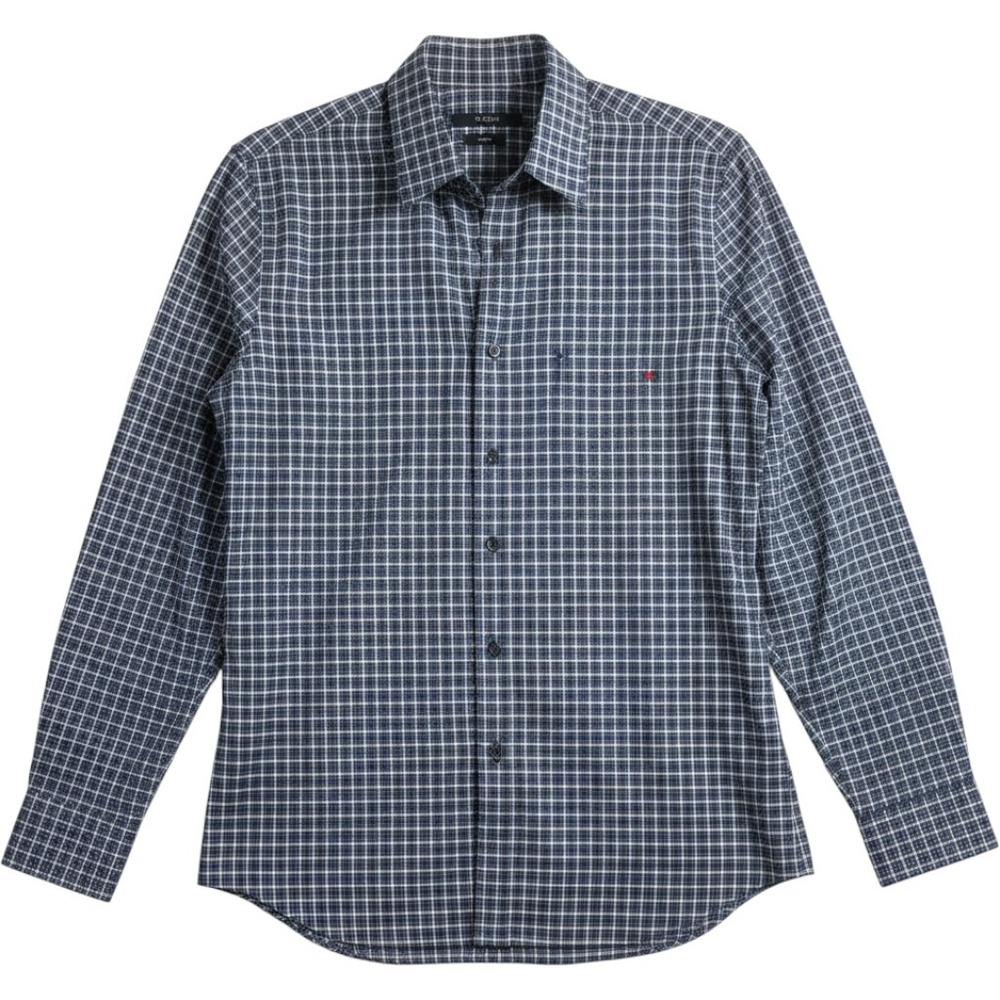 Gucci Mens Skinny Fit Checkered Long Sleeve Button Down Shirt Blue White Italy
